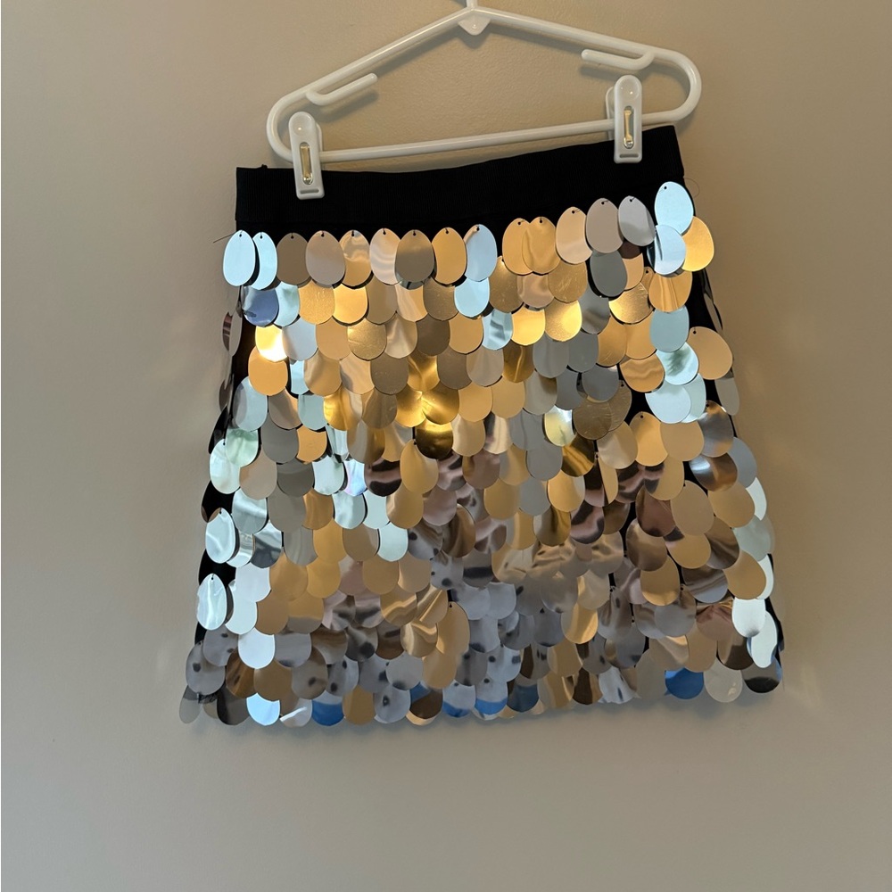 Milly Minis “Modest Mini” Girls Sequin Skirt - Black and Silver